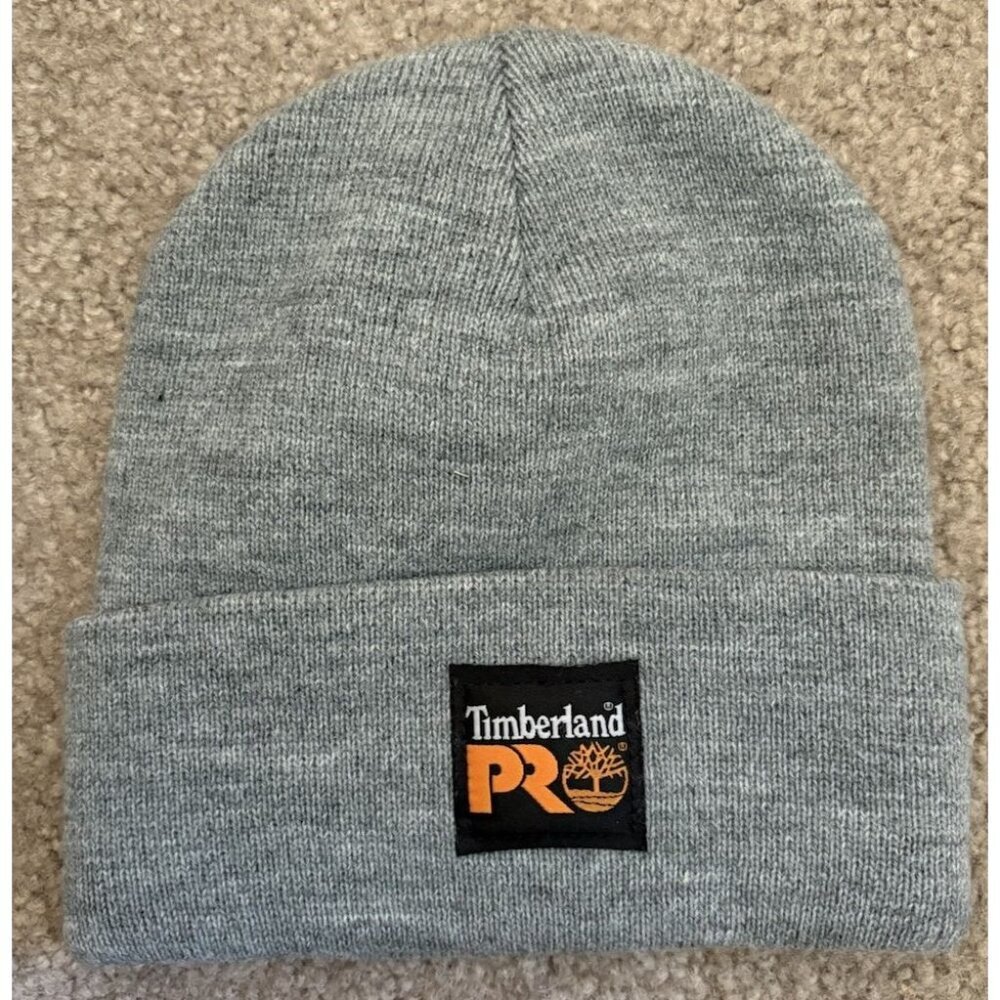 Timberland PRO Essential Watch Cap Gray Acrylic Cuffed Beanie Hat OSFA